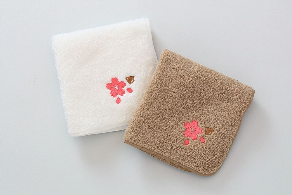 シーズン刺繍タオルハンカチ 桜 | IKEUCHI ORGANIC 公式通販