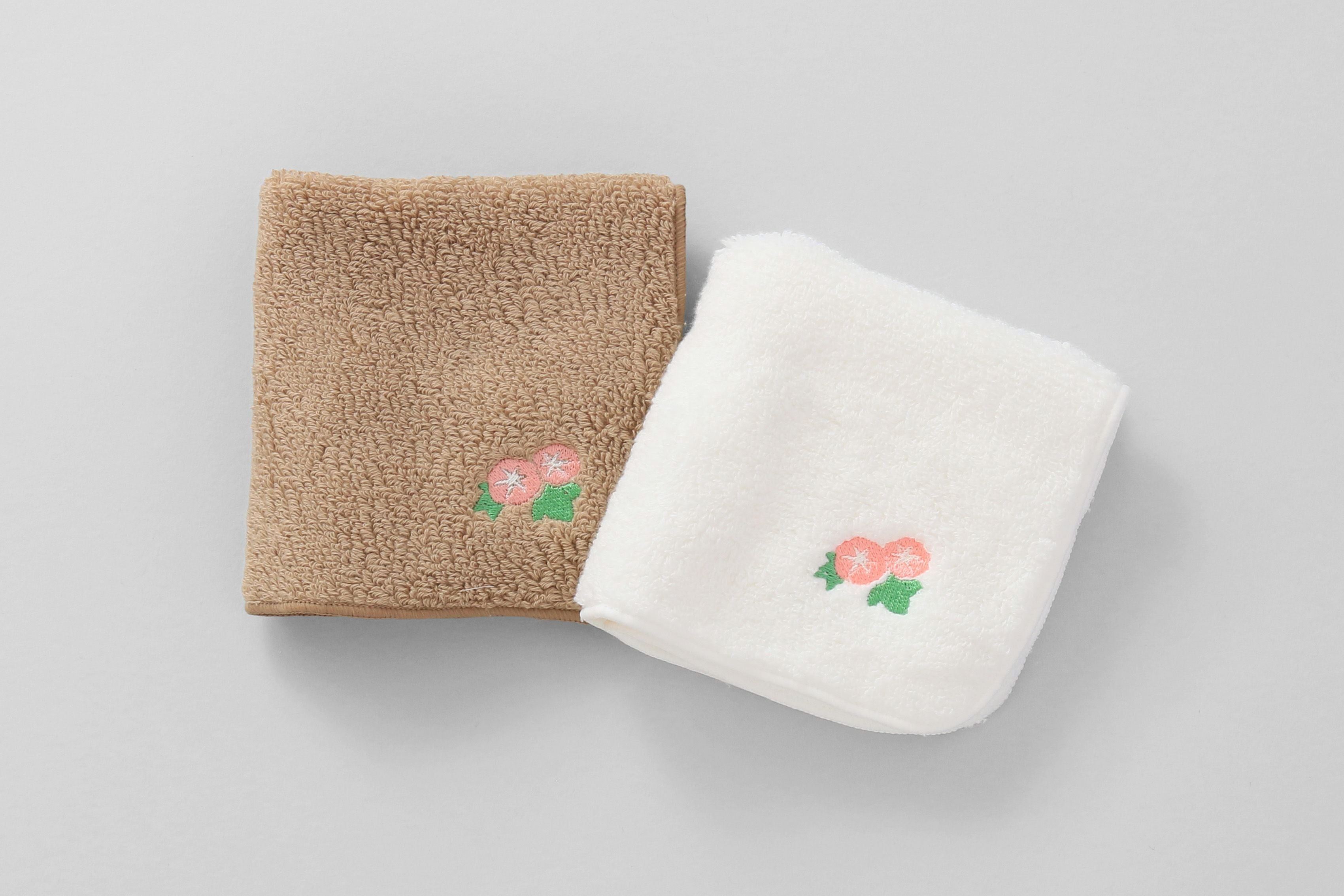 シーズン刺繍タオルハンカチ　朝顔