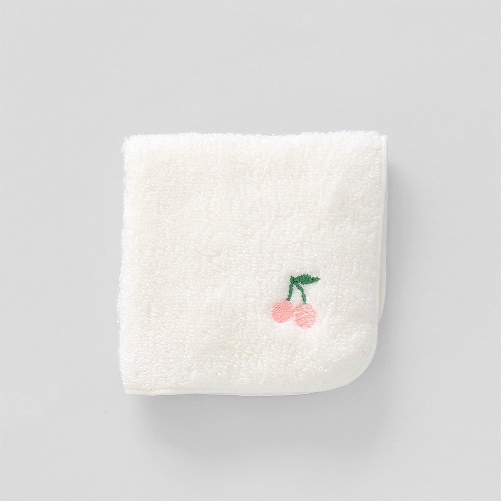 シーズン刺繍タオルハンカチ さくらんぼ | IKEUCHI ORGANIC 公式通販